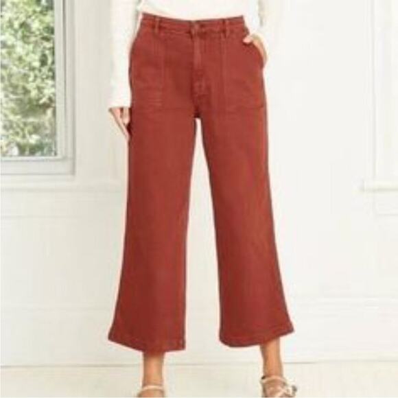 Universal Thread Rust Colored Wide Leg Crop Jeans - Picture 2 of 7
